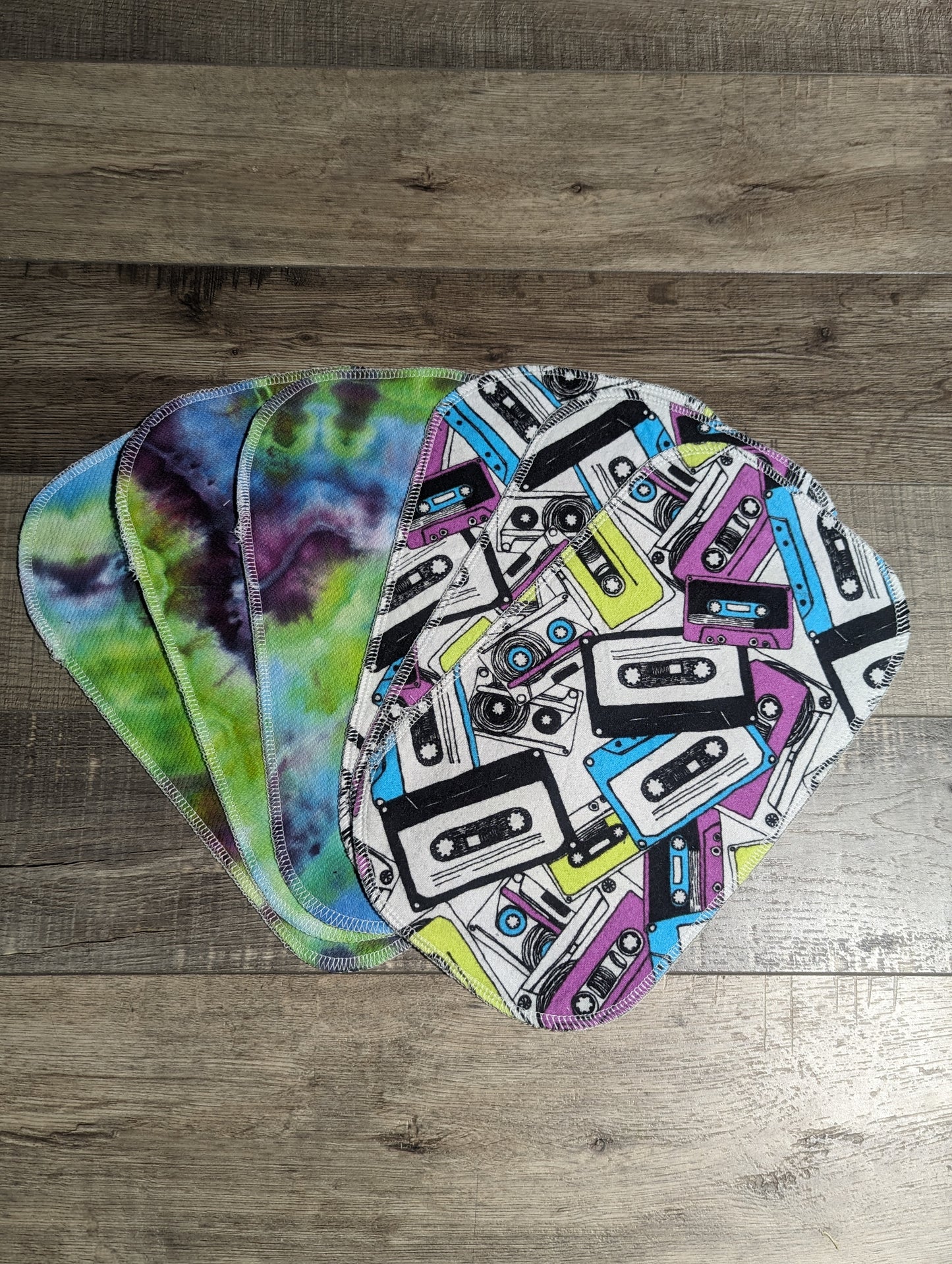 HandDyed cassettes half sheet unpaper towels (2 ply)
