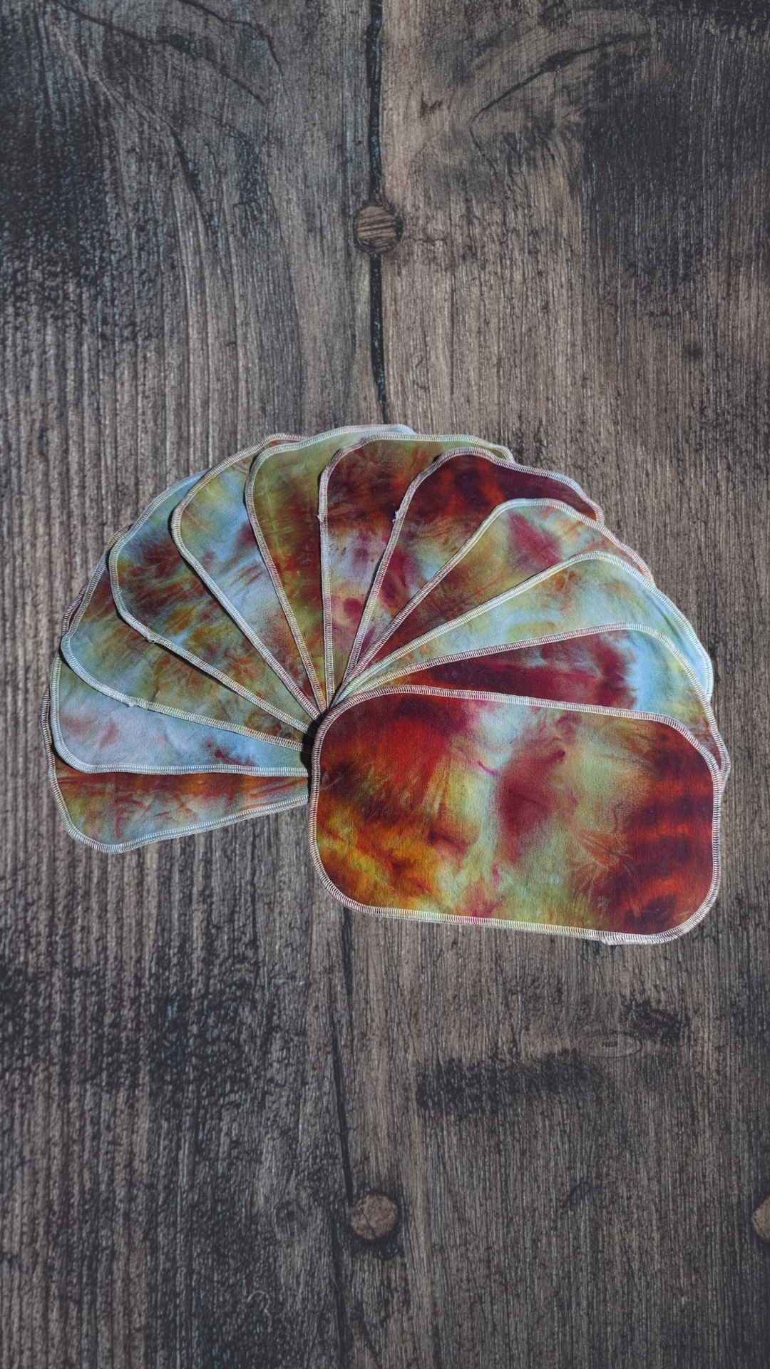 HandDyed cotton flannel half sheet unpaper towels (2 ply) dye on both sides