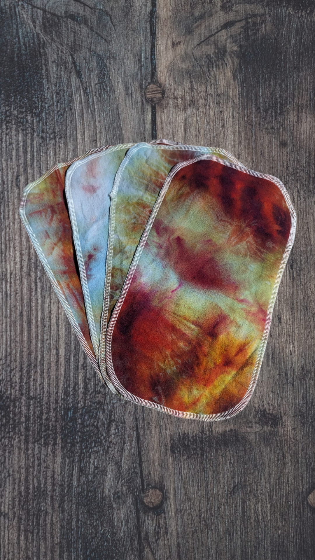 HandDyed cotton flannel half sheet unpaper towels (2 ply) dye on both sides