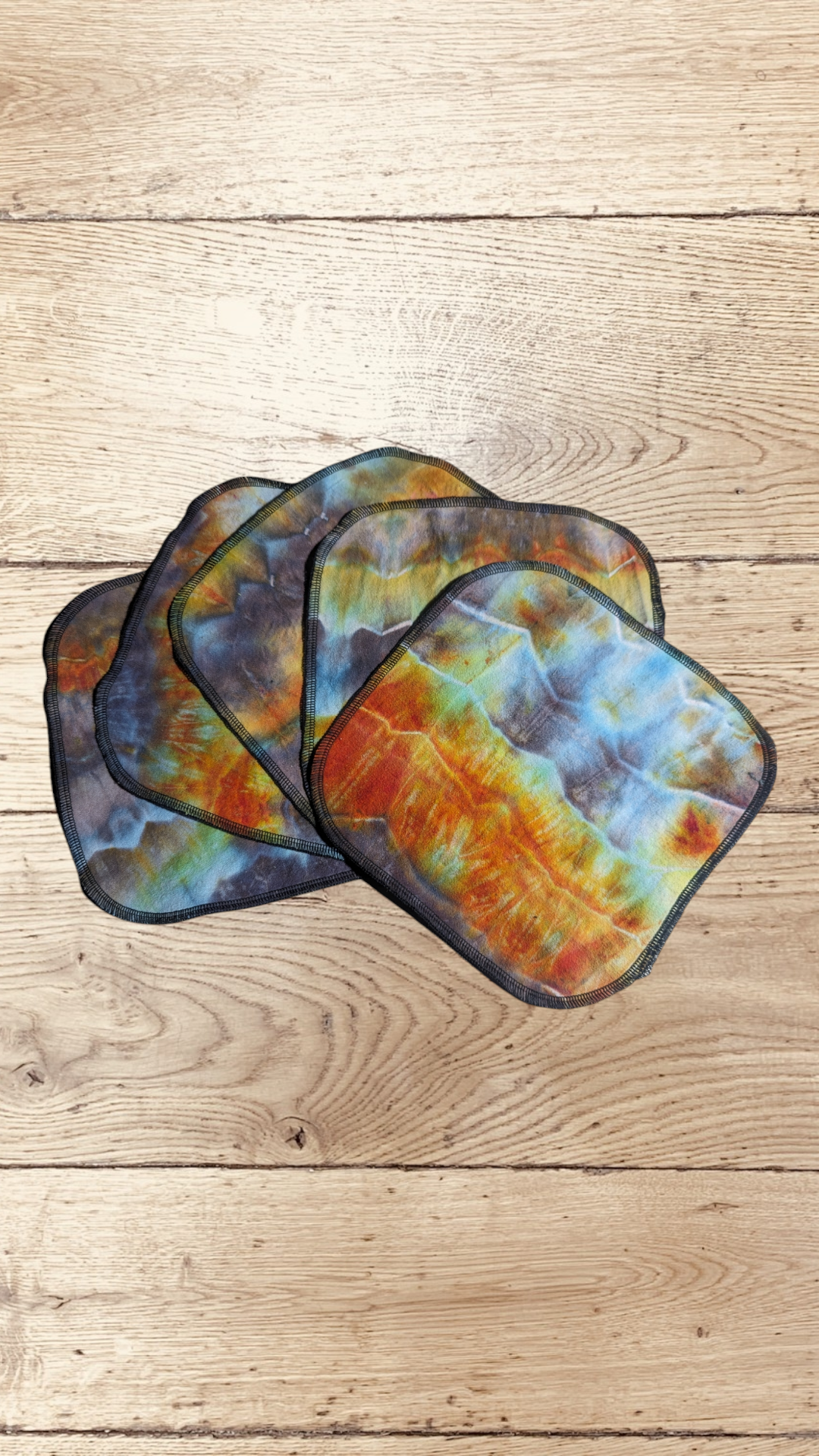Hand dyed cotton flannel wipes (2 ply)