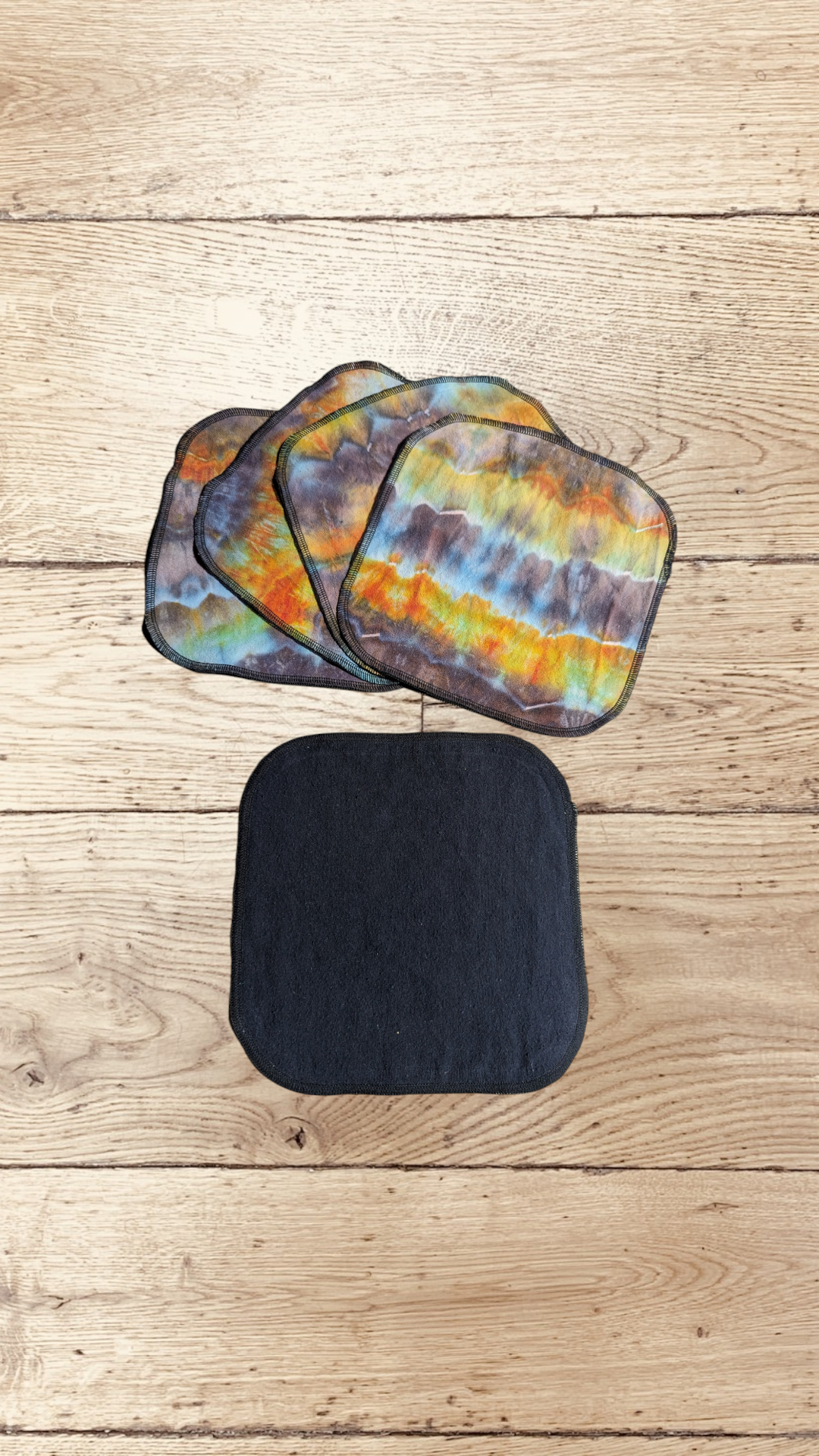 Hand dyed cotton flannel wipes (2 ply)
