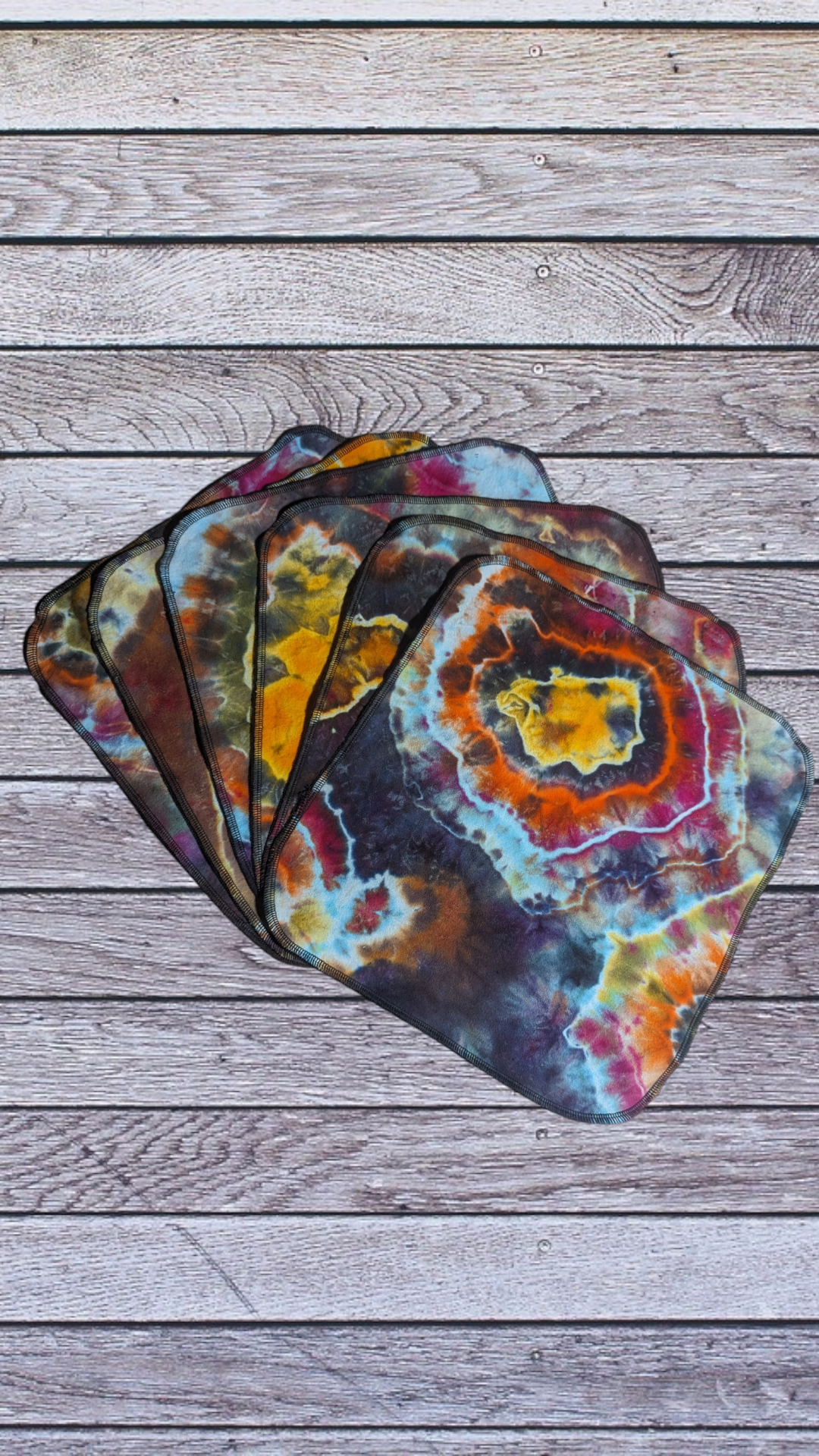 Hand dyed geodes cotton flannel full sheet unpaper towels (2 ply)