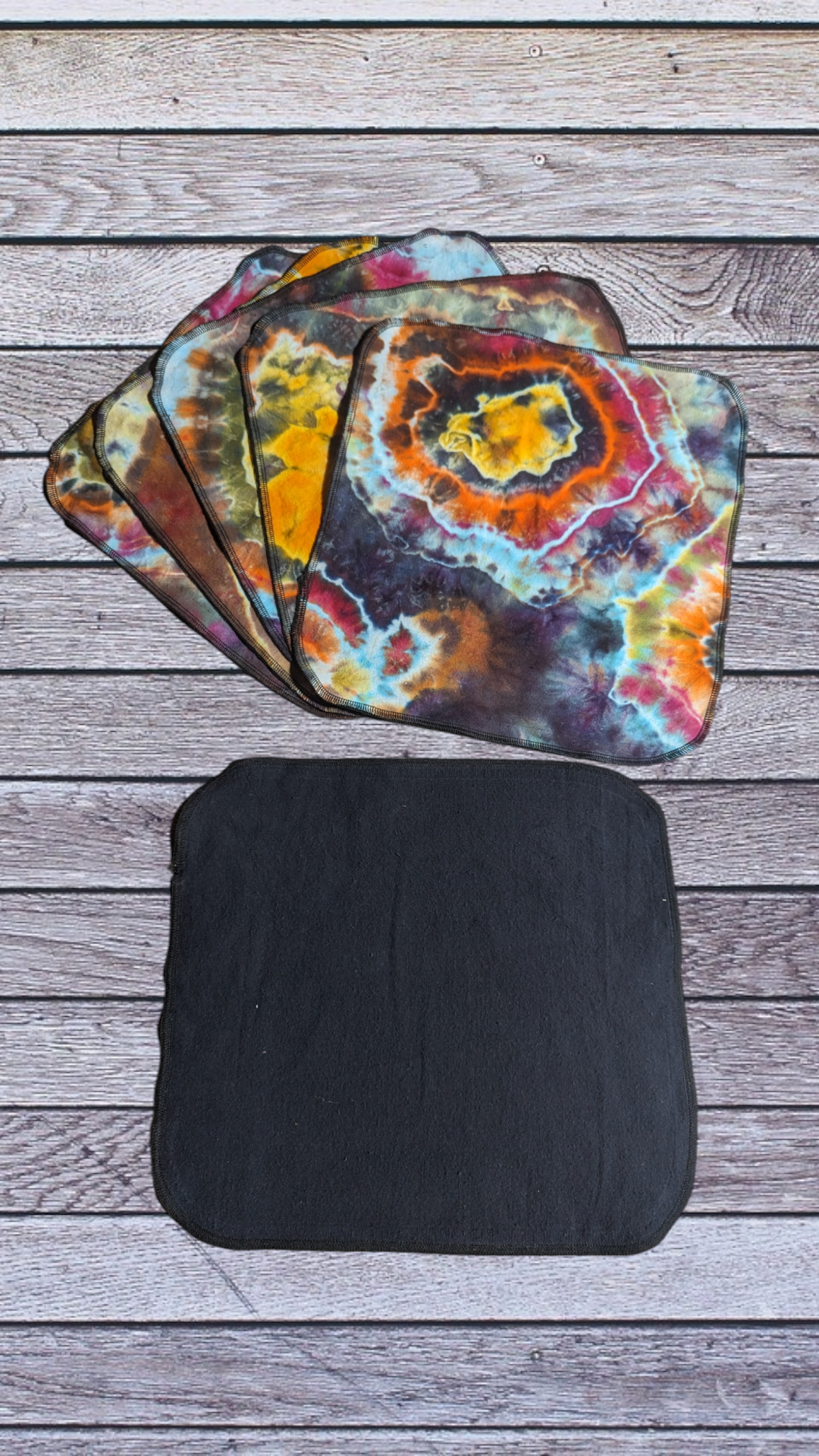 Hand dyed geodes cotton flannel full sheet unpaper towels (2 ply)