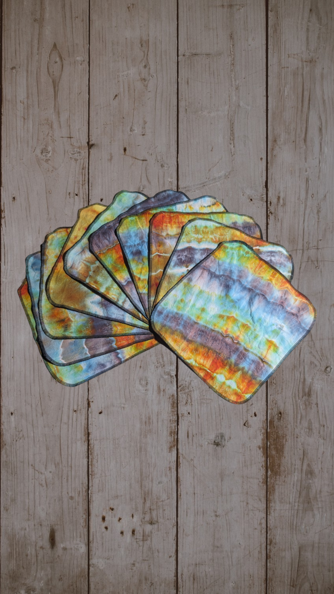 Hand dyed cotton flannel full sheet unpaper towels (2 ply)
