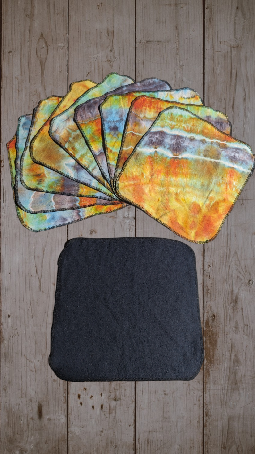 Hand dyed cotton flannel full sheet unpaper towels (2 ply)