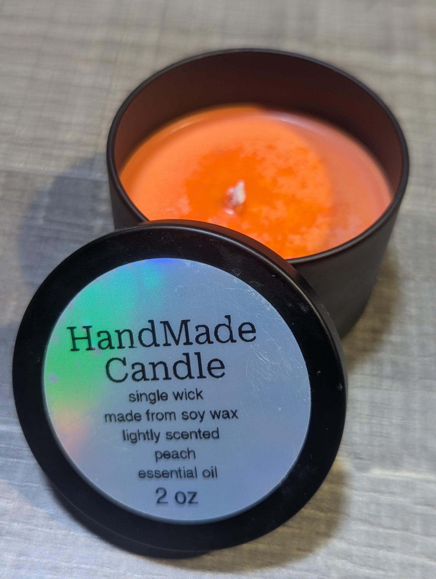 2 oz single wick Peach Candle