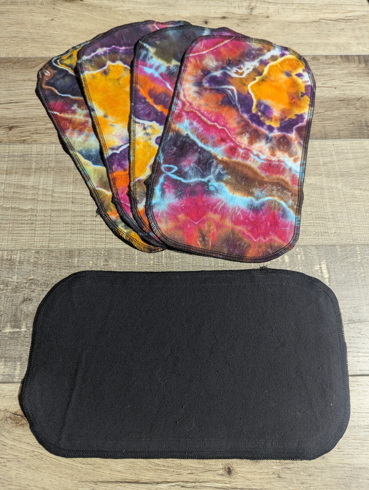 HandDyed geodes cotton flannel half sheet unpaper towels (2 ply)