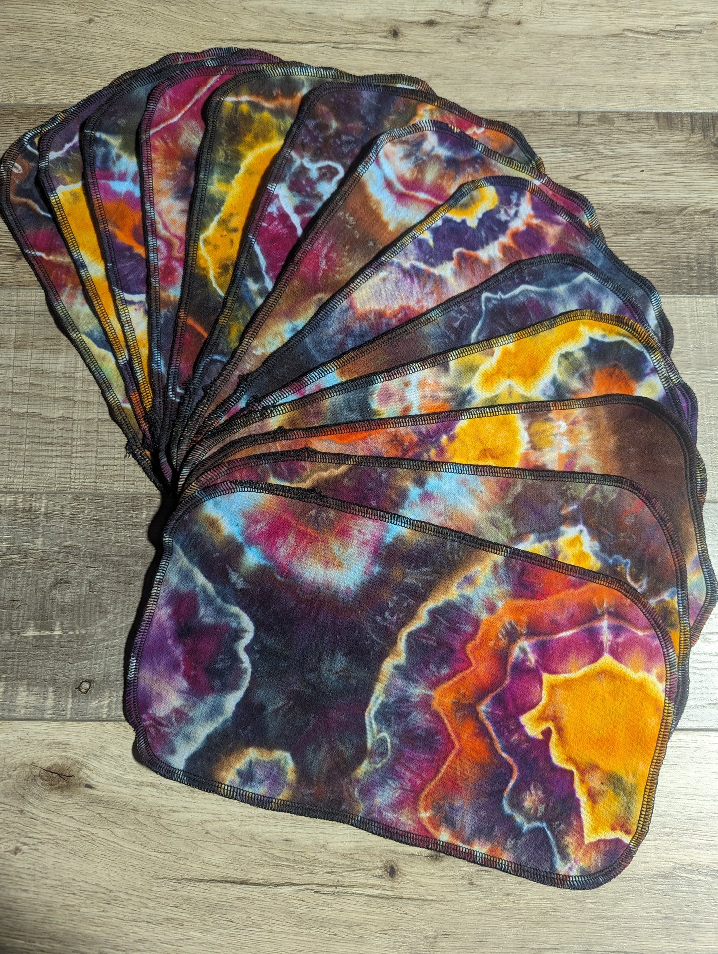 HandDyed geodes cotton flannel half sheet unpaper towels (2 ply)