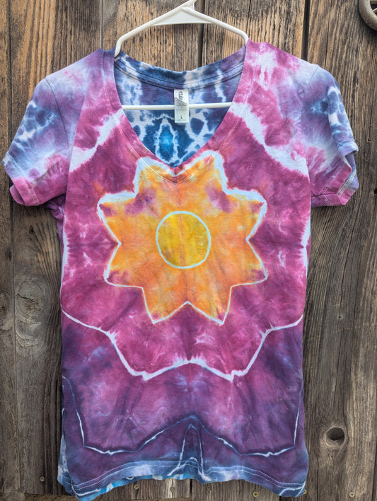 L Women's V Neck Tultex